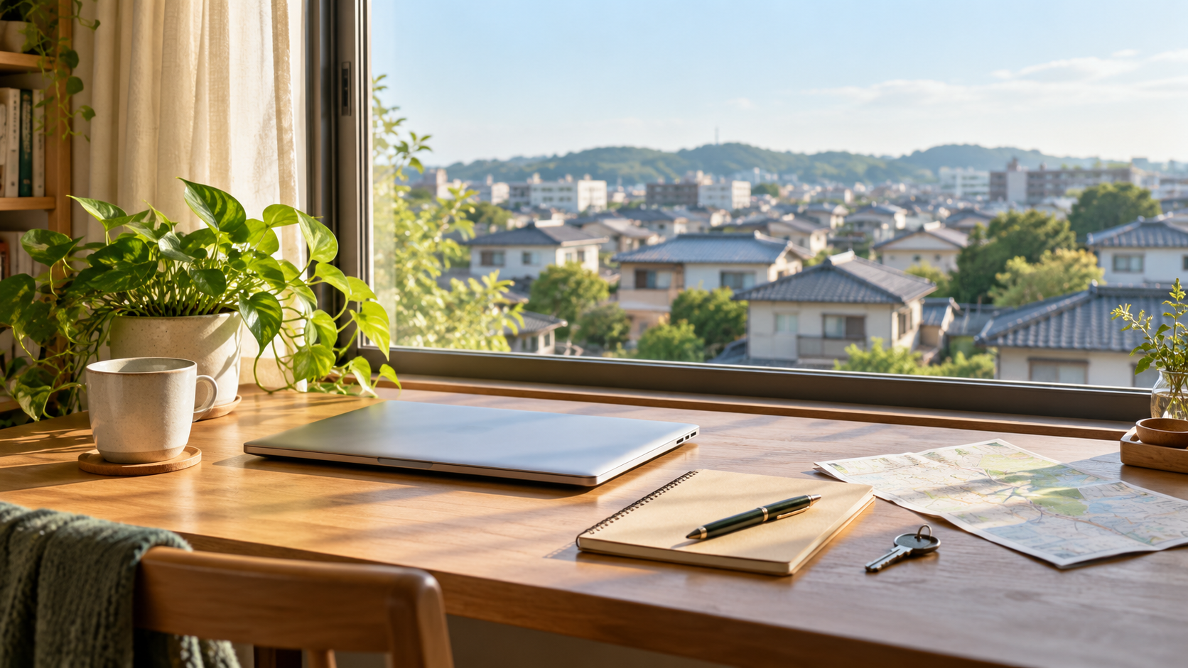 住む場所と働き方を考える窓辺のデスク