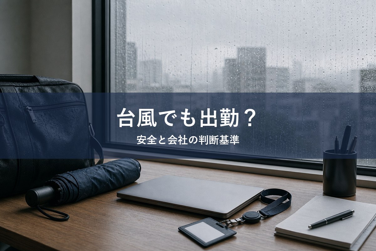 台風でも出勤させる会社に悩む人向け記事のアイキャッチ画像